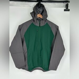 NEW! Holloway Raider Soft shell Jacket Carbon Print Green Full Zip Hooded